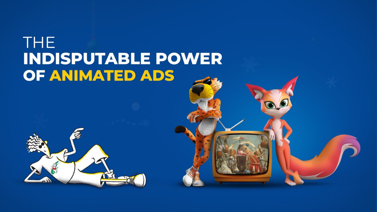 Feature image with the title of power of animated ads with Fido Dido, Chester Cheetah, and Fire Fox Lite